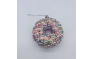 στολιδι αθραυστο donut 8*4*10cm pink