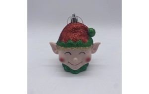 στολιδι αθραυστο elf face 9*6*10cm red/green