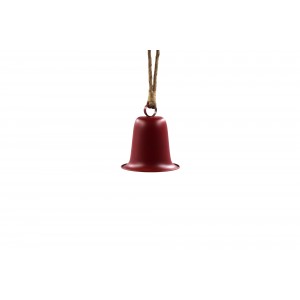 Χριστουγεννιάτικη μεταλλική κρεμαστή καμπάνα σε κόκκινη απόχρωση 15x33 εκ