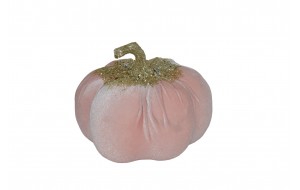 velvet pumpkin with beads 20*18.5cm peach pink