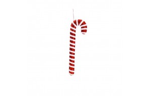 STRIPES SPARKLE CANDY CANE 47CM ΛΕΥΚΟ/ΚΟΚΚΙΝΟ