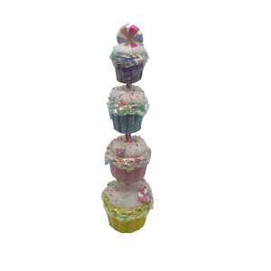 Rainbow Candy Χριστουγεννιάτικα Διακοσμητικά cupcakes σε ροζ απόχρωση σετ τεσσάρων τεμαχίων 23x83 εκ Rainbow Candy Χριστουγεννιάτικα Διακοσμητικά cupcakes σε ροζ απόχρωση σετ τεσσάρων τεμαχίων 23x83 εκ