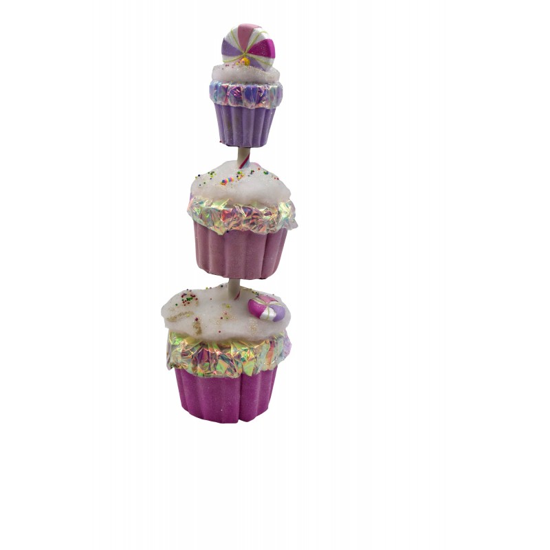 Χριστουγεννιάτικα Διακοσμητικά cupcakes Rainbow Candy σε παγωμένη λιλά απόχρωση σετ τριών τεμαχίων 21x67 εκ Χριστουγεννιάτικα Διακοσμητικά cupcakes Rainbow Candy σε παγωμένη λιλά απόχρωση σετ τριών τεμαχίων 21x67 εκ CD-OB-HL111084