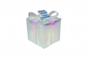 φωτιζομενο δωρο 12*14cm 15 led iri/transparent warm white usb