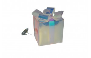 φωτιζομενο δωρο 16*18cm 20led iri/transparent warm white usb