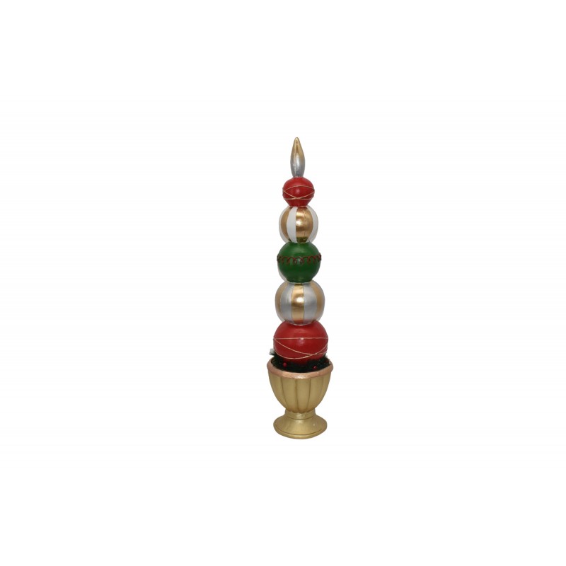 resin ball pillar 21*21*82cm red/green/gold