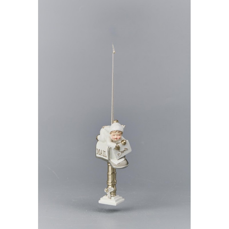 ΧΡ.ΣΤΟΛΙΔΙ POLYRESIN ANGEL MAILBOX 7x4.3x13.5cm  WHITE/GOLD