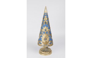 FRENCH DAMASK TREE ΕΠΙΤΡΑΠΕΖΙΟ POLYRESIN 18x17.8x50.8cm BLUE/GOLD