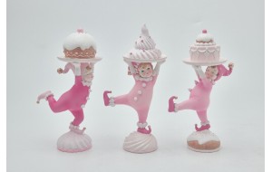 CANDYLAND PASTRY ELF ΕΠΙΤΡΑΠΕΖΙΟ POLYRESIN 11*8*22cm PINK