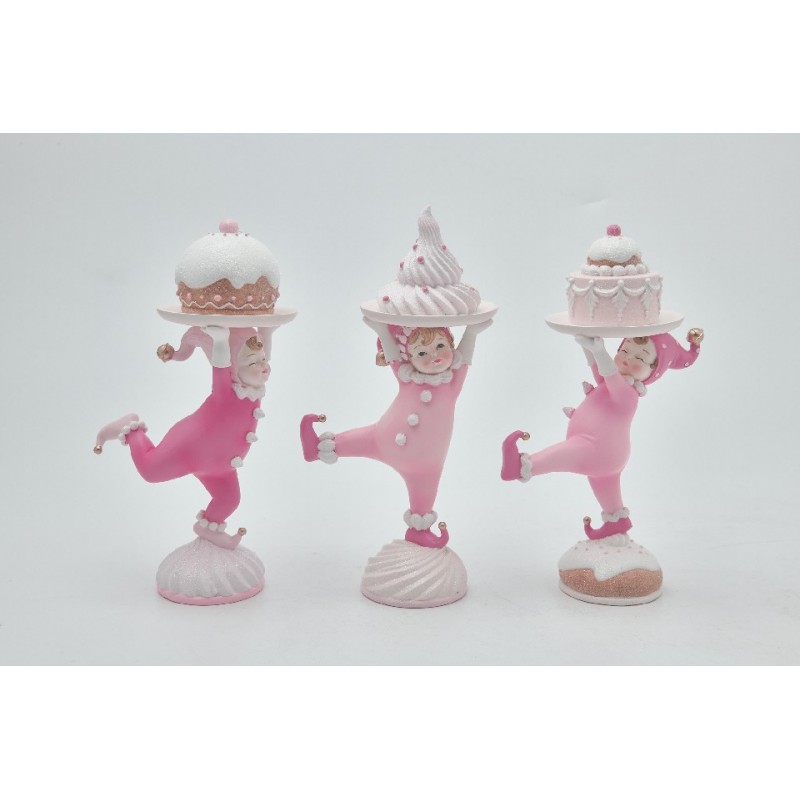 CANDYLAND PASTRY ELF ΕΠΙΤΡΑΠΕΖΙΟ POLYRESIN 11*8*22cm PINK