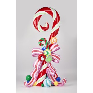 PEPPERMINT CANDY CANE POLYRESIN 64x37x117cm RED/WHITE/MULTI