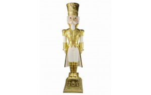 EMPEROR NUTCRACKER POLYRESIN 30*30*122CM WHITE/GOLD
