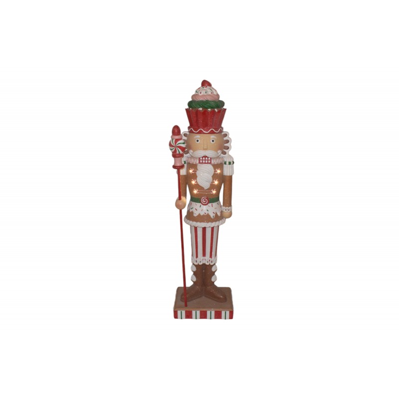 GINGER ΚΑΡΥΟΘΡΑΥΣΤΗΣ POLYRESIN LED 44*33*152CM BISCUIT