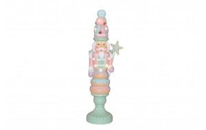 GINGER LED DONUT NUTCRACKER 15.5*11.5*46CM PASTEL PINK