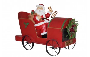 SANTA'S ANTIQUE CAR METAL/POLYRESIN 129*69*98CM RED