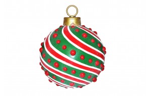 ΜΠΑΛΑ POLYRESIN STRIPES 31*31*38CM GREEN/RED