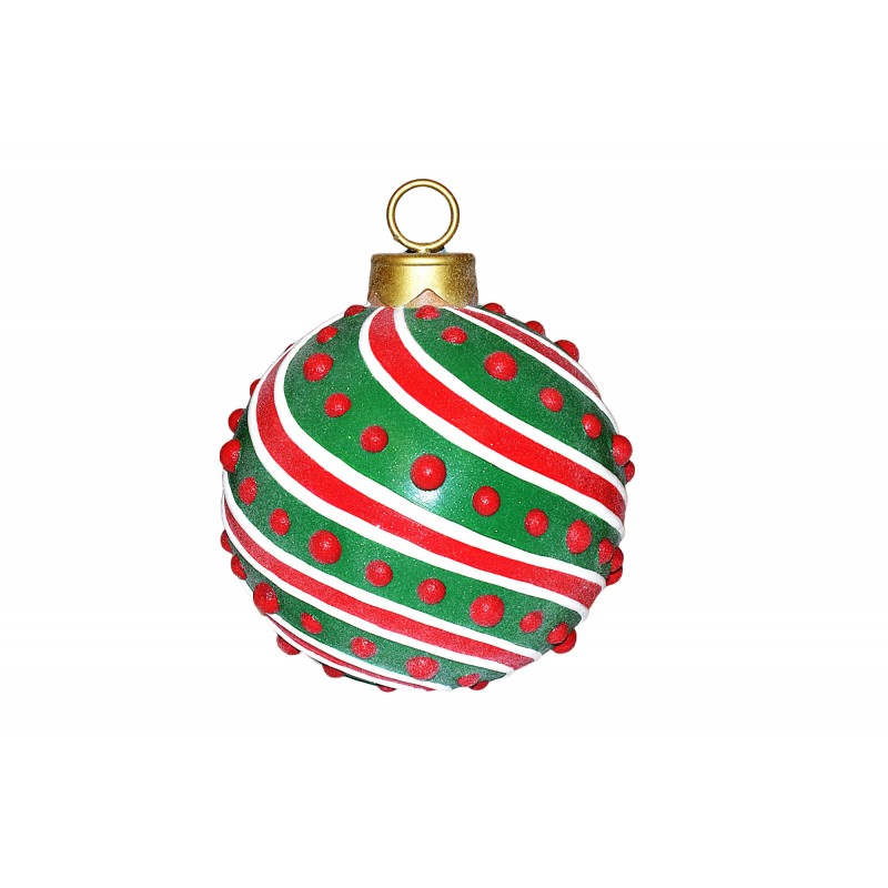 ΜΠΑΛΑ POLYRESIN STRIPES 31*31*38CM GREEN/RED