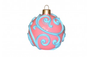 ΜΠΑΛΑ POLYRESIN SWIRLS 39*39*43CM PINK/LIGHT BLUE