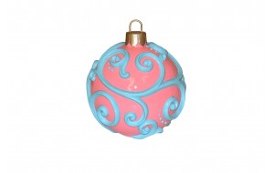 ΜΠΑΛΑ POLYRESIN SWIRLS 24*24*27CM PINK/LIGHT BLUE