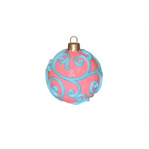 Χριστουγεννιάτικη επιτραπέζια διακοσμητική μπάλα σε παστέλ αποχρώσεις από πολυρεζίνη 24x27 εκ