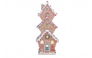GINGER HOUSE 3 FLOORS POLYRESIN 20*14.5*47CM BISCUIT
