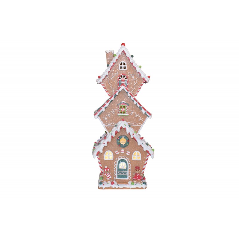 GINGER HOUSE 3 FLOORS POLYRESIN 20*14.5*47CM BISCUIT