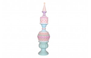 GINGER CUPCAKE PILLAR POLYRESIN 26*26*108CM PASTEL PINK
