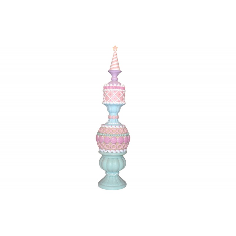 GINGER CUPCAKE PILLAR POLYRESIN 26*26*108CM PASTEL PINK