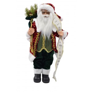 Χριστουγεννιάτικη διακοσμητική φιγούρα Άγιου Βασίλη ντυμένος σε κόκκινη απόχρωση με παγιέτες 60 εκ Χριστουγεννιάτικη διακοσμητική φιγούρα Άγιου Βασίλη ντυμένος σε κόκκινη απόχρωση με παγιέτες 60 εκ