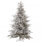 Winter Fairy Pre-Lit Flocked χριστουγεννιάτικο δέντρο με πράσινα χιονισμένα φύλλα mixed PE-PVC και 450 ενσωματωμένα LED με ύψος 210 εκ