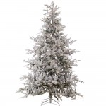 Winter Fairy Pre-Lit Flocked χριστουγεννιάτικο δέντρο με πράσινα χιονισμένα φύλλα mixed PE-PVC και 580 ενσωματωμένα LED με ύψος 240 εκ