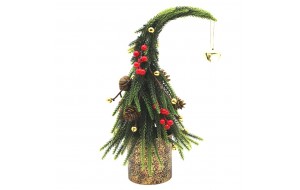 ΧΡ.ΔΕΝΤΡΟ ΕΠΙΤΡΑΠΕΖΙΟ HANGING BELL 30CM BERRIES/PINES PE GREEN