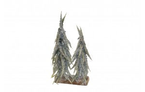 mini tree διπλο σε κορμο 16*6*28cm χιονισμενο
