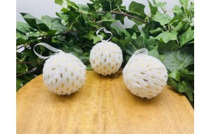 μπαλες foam organza s/3 d.8cm white/gold