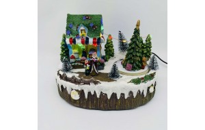 χρ.παρασταση flower shop 20*14*15cm κινηση/φωτακια/μουσικη