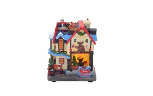 χρ.παρασταση mini christmas 11*7*12cm κινηση/φωτακια/μουσικη