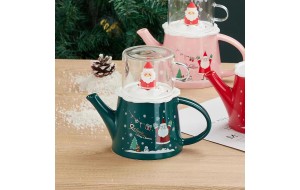 set τσαγιερα με κουπa santa green