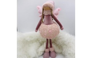 κουκλα νεραϊδα φουστα pom pom 26*17*70cm pink