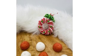 στολιδι clay dough στεφανακι 8.6*9.5cm red
