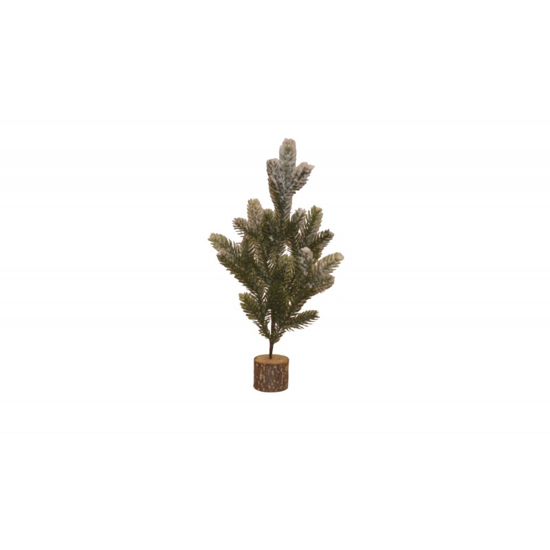 χρ.δεντρακι 38cm σε κορμο ελατο green χιονισμενο