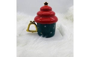 κουπα με καπακι cupcake 310ml green/red