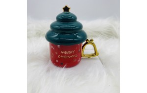 κουπα με καπακι cupcake 310ml red/green top