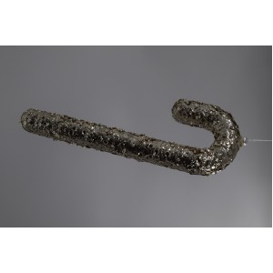 Χριστουγεννιάτικο κρεμαστό μπαστουνάκι με παγέτες σε σαμπανί απόχρωση 33 εκ