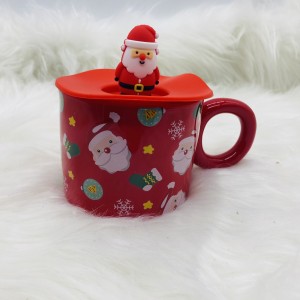 Χριστουγεννιάτικη Διακοσμητική κούπα με καπάκι Άγιο Βασίλη 9,8x7,8 εκ Χριστουγεννιάτικη Διακοσμητική κούπα με καπάκι Άγιο Βασίλη 9,8x7,8 εκ