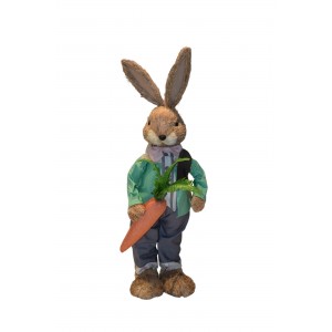 Grass Rabbit πασχαλινή διακοσμητική φιγούρα λαγού με πράσινο σακάκι 75 εκ 