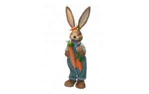 Grass Rabbit διακοσμητική πασχαλινή φιγούρα λαγού με καρότα 80 εκ