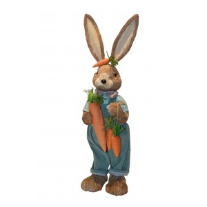 Grass Rabbit διακοσμητική πασχαλινή φιγούρα λαγού με καρότα 80 εκ