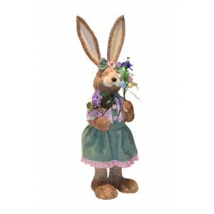 Grass Rabbit διακοσμητική πασχαλινή φιγούρα λαγουδίνας με λεβάντες 80 εκ