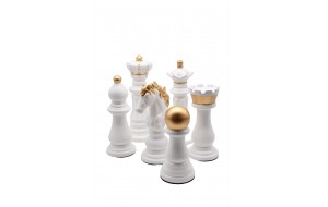 ΣΚΑΚΙ S/6 WHITE ΜΕ ΧΡΥΣΗ ΛΕΠΤΟΜΕΡΕΙΑ D.10CM,H.20-28CM
