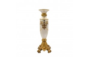 ΚΗΡΟΠΗΓΙΟ PR LUIS 11*11*35CM WHITE/GOLD